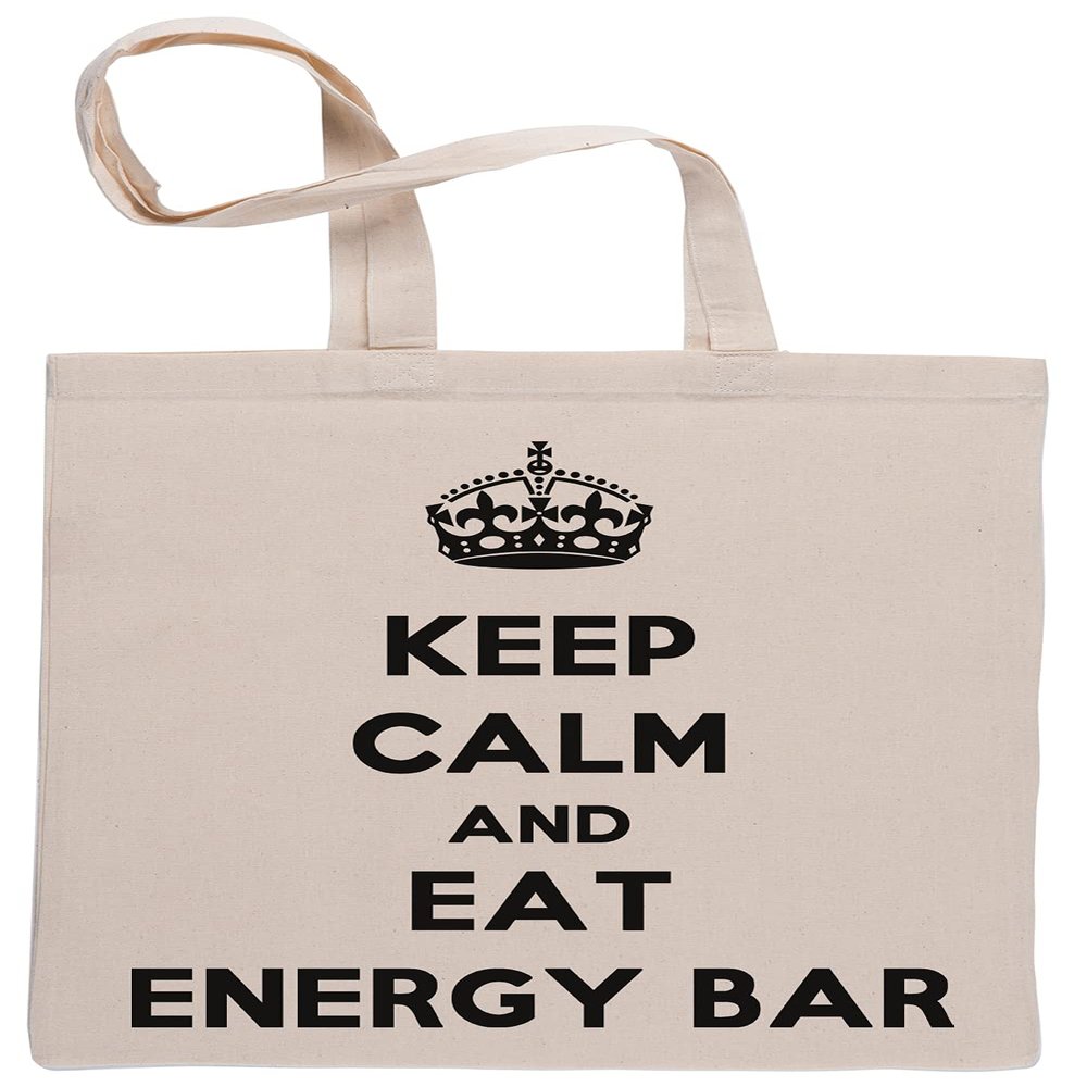 Keep Calm And Eat Energy Bar Reusable Food Storage Bag, Beige