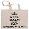 Keep Calm And Eat Energy Bar Reusable Food Storage Bag, Beige view 1