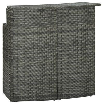 KTHLBRH (Express Delivery) Patio Bar Table, Gray Poly Rattan, 120 × 55 × 110 cm