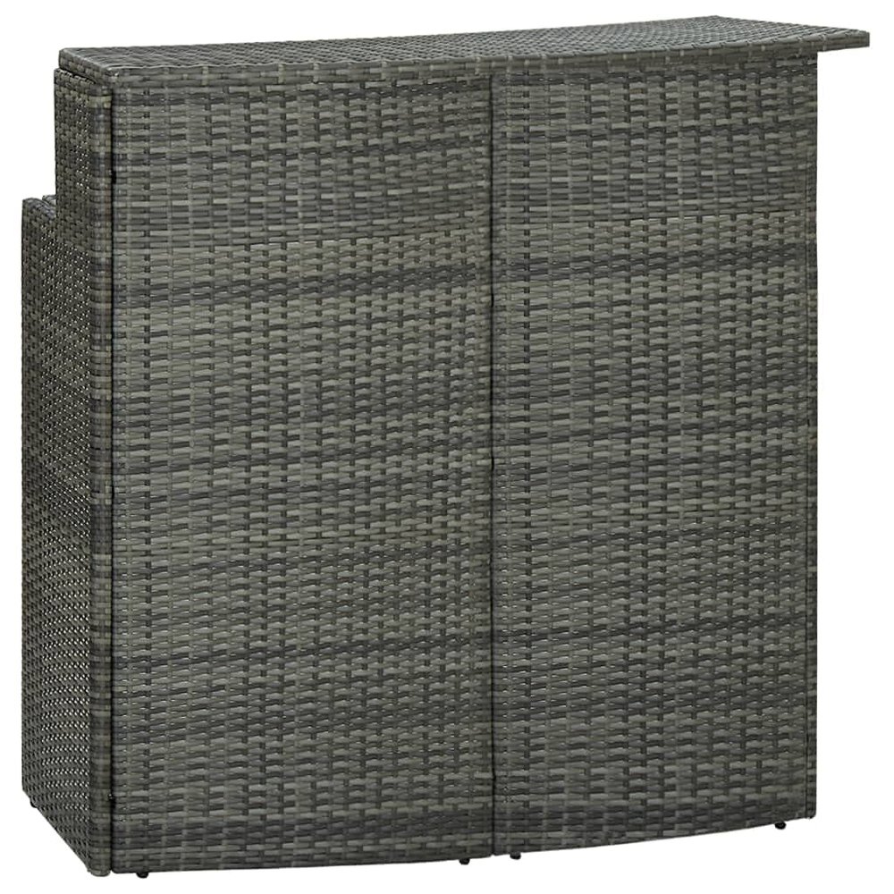 KTHLBRH (Express Delivery) Patio Bar Table, Gray Poly Rattan, 120 × 55 × 110 cm