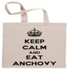 Keep Calm and Eat Anchovy Reusable Shopping Bag, Beige view 1