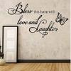 Bless This Smiling Family Wall Decal, Butterfly PVC Wall Art, 59 × 34 cm view 2