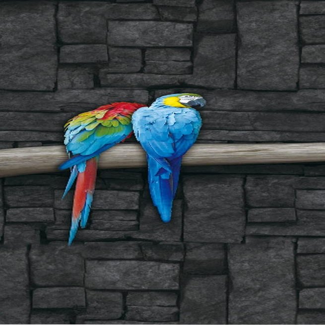 A.Monamour 3D Parrot Door Sticker, Self-Adhesive Vinyl Wallpaper, 85 x 200 cm