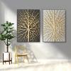 Abstract Golden Tree Wall Art, Modern Canvas Painting, Unframed, 60 x 90 cm (24 x 35 in), Set of 2 view 2