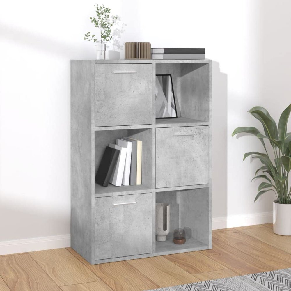 KTHLBRH Bookshelf, Cube Shelf and Room Divider, Concrete Gray, 60 x 29.5 x 90 cm