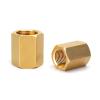 ExcInter Brass 1/4 in to 1/4 in BSP Female Straight Coupling view 1