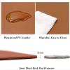 Non-Slip PU Leather Desk Mat, Double-Sided, Brown/Gray, 100 x 100 cm view 3