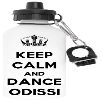 Capzy Keep Calm and Dance Odissi Pollutant-Free Aluminum Water Bottle, White, 600 ml