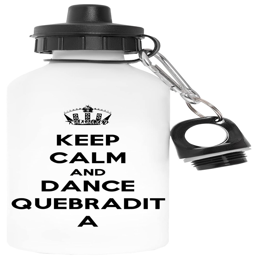 Capzy Keep Calm And Dance Quebradita Free of Harmful Substances White Aluminum Water Bottle for Outdoors
