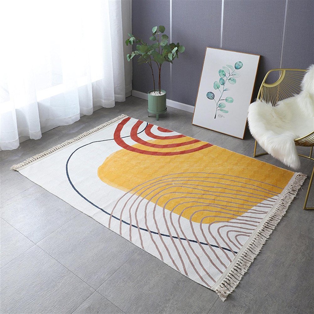 Geling Modern Boho Cotton Area Rug, Washable, 200 x 300 cm