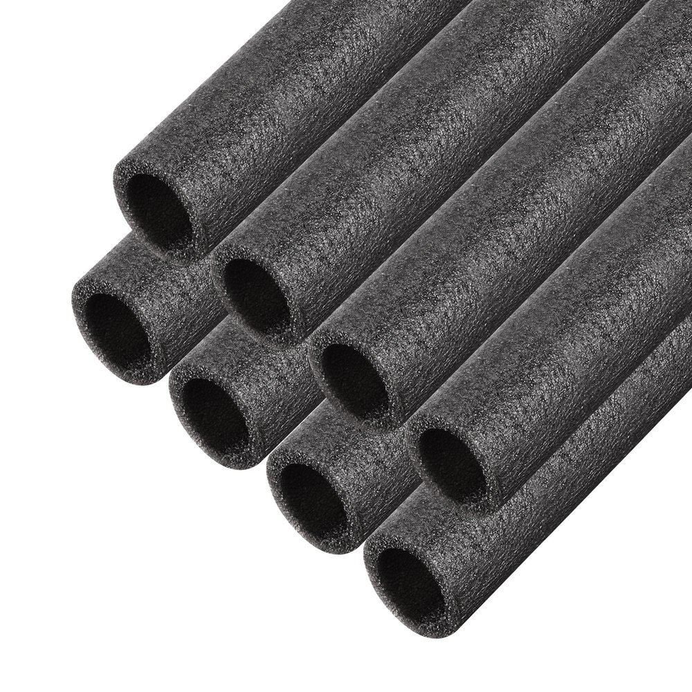 sourcing map Foam Pipe, 4 m, 2.5 cm ID, 3.5 cm OD, Black, 8-Pack