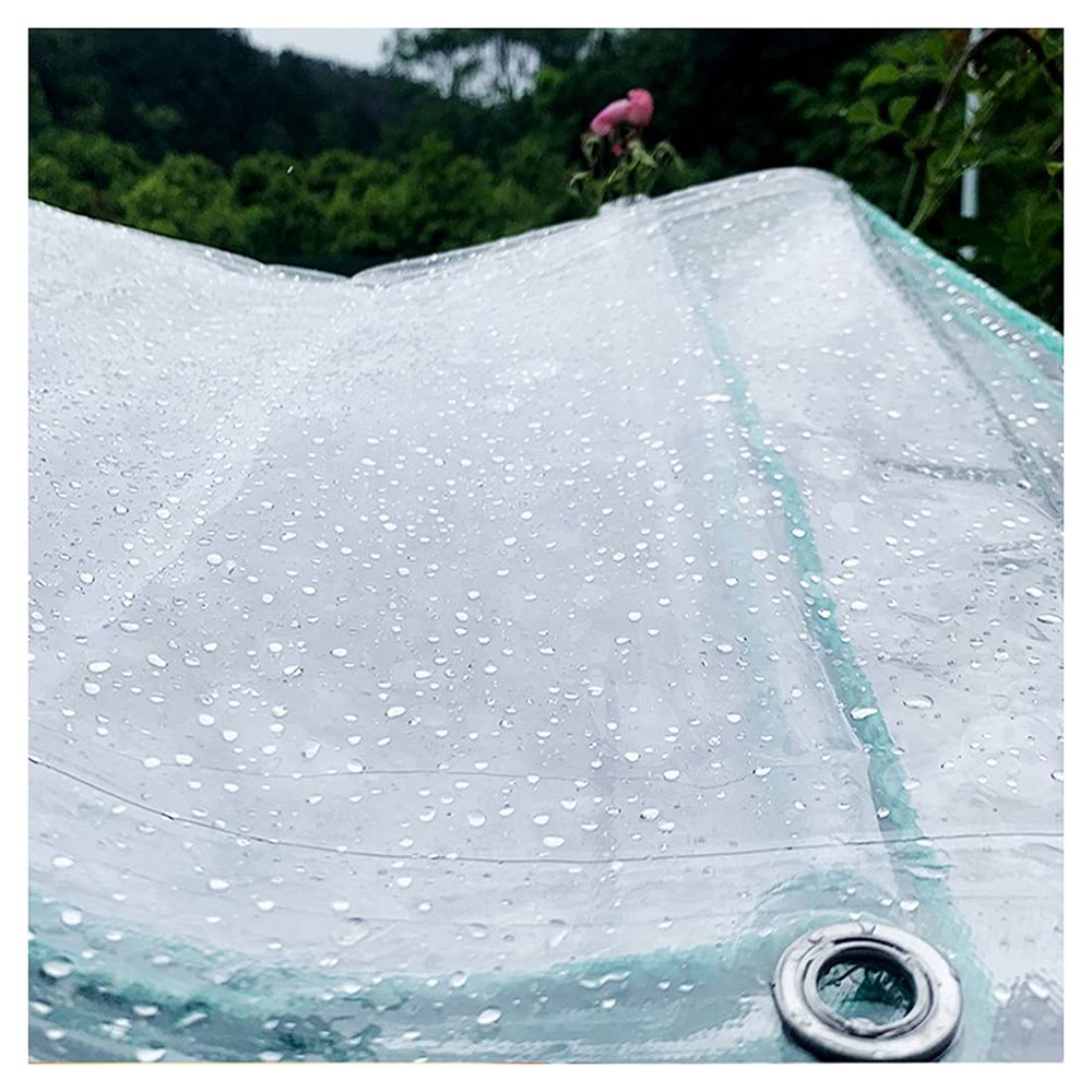 HYHMJ 0.4 mm Premium Clear Waterproof PVC Cover Tarp, 450 g/m², 2.4 x 3 m