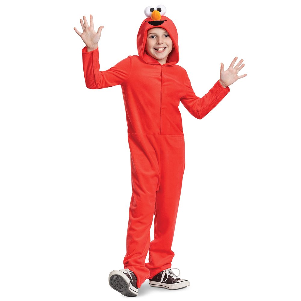 Elmo Costume for Kids, Official Adaptive Sesame Street Costume Jumpsuit and Headpiece, Child Size Small (4-6)