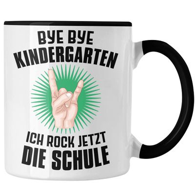 Trendation – “Rock School Now” School-Starting Gift Mug for Boys, Black