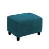 YCDZSW Velvet Ottoman Cover, Square Footstool Slipcover, Water Blue, X-Large view 1