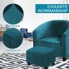YCDZSW Velvet Ottoman Cover, Square Footstool Slipcover, Water Blue, X-Large view 2