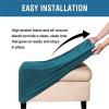 YCDZSW Velvet Ottoman Cover, Square Footstool Slipcover, Water Blue, X-Large view 3