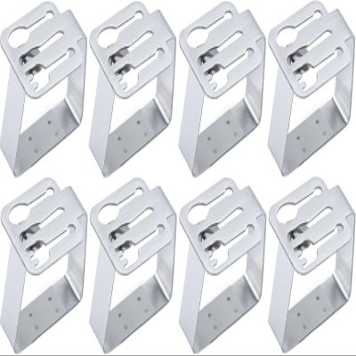 8-Piece Stainless Steel Tablecloth Clips for Thick Tables