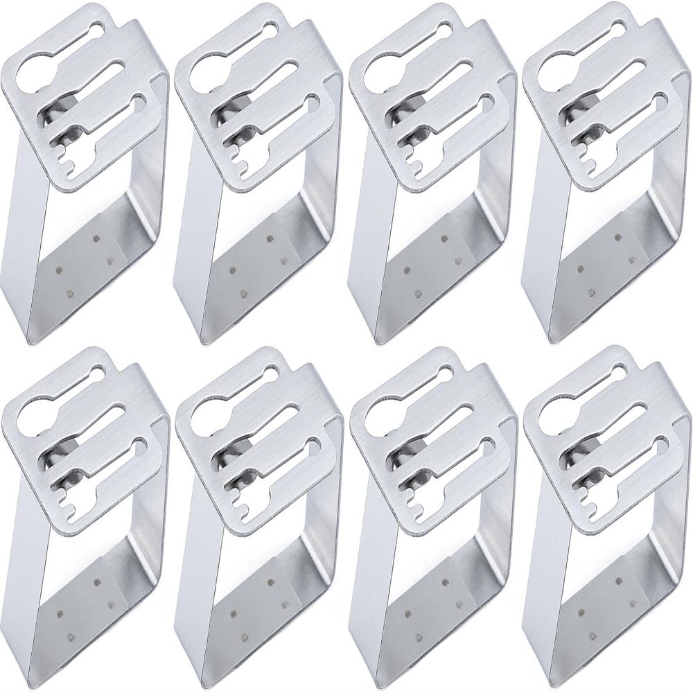 8-Piece Stainless Steel Tablecloth Clips for Thick Tables