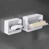 Clamshell Soap Dish with Drainage Tray, No-Drill Plastic Holder view 4