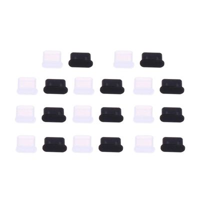 USB Type-C Dust Plugs, 10 Pairs, Black Plastic, for Ports