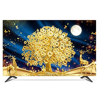 Outdoor TV Cover with Sun Protection for Wall-Mounted, Desktop, or Curved Screens, Soft Fabric, 331 (Color: K, 40 inch)