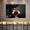 Girl with Rose Elegant Living Room Wall Decor Canvas Print 40x50 cm (16x20 in) with Frame view 1