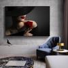 Girl with Rose Elegant Living Room Wall Decor Canvas Print 40x50 cm (16x20 in) with Frame view 2