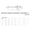 Black Round-Head Open-End Aluminum Rivets, M2.4 × 5 mm, 200 Pieces view 2