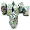 World of Dice Starfall Series Metal Pen-and-Paper Dice Set, 7-Piece, D4–D20, Silver Rainbow, Without Case view 1