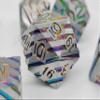 World of Dice Starfall Series Metal Pen-and-Paper Dice Set, 7-Piece, D4–D20, Silver Rainbow, Without Case view 2