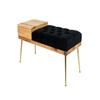 EMRA WOOD M-DEKO LPP-106 Loft Quilted Velour Bench with Wooden Drawer, Made to Measure (H 50 cm, D 30 cm, 118) view 1