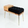 EMRA WOOD M-DEKO LPP-106 Loft Quilted Velour Bench with Wooden Drawer, Made to Measure (H 50 cm, D 30 cm, 118) view 2