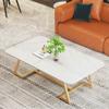 Industrial Rectangular Coffee Table with Storage Shelf view 4