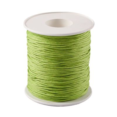 PandaHall 1 mm Braided Waxed Cotton Cord, Green/Yellow