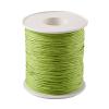 PandaHall 1 mm Braided Waxed Cotton Cord, Green/Yellow view 1