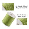 PandaHall 1 mm Braided Waxed Cotton Cord, Green/Yellow view 3