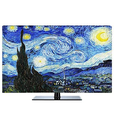 Outdoor TV Cover, Sun Protection for Wall-Mounted or Desktop Curved Screens, Soft Fabric, Craft 331 (Color: S, 55 Inch)