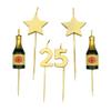 PD-Party 25th Birthday Number Candle, Gold, 3 x 9 x 1 cm view 2