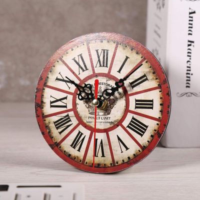 MOUMOUTEN Silent Retro Tuscan Country Wall Clock, Colorful Wooden Farmhouse Style, 13.4 in