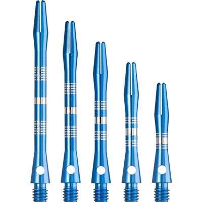 DESIGNA DARTS Multiline Shafts | 10-Piece Aluminum Dart Shafts with Knurled Details, X-Short, Blue, 29 mm