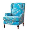 LIANYG Stretch Wingback Chair Cover, Spandex Polyester, Leaf Flower Print view 1