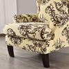 LIANYG Stretch Wingback Chair Cover, Spandex Polyester, Leaf Flower Print view 3