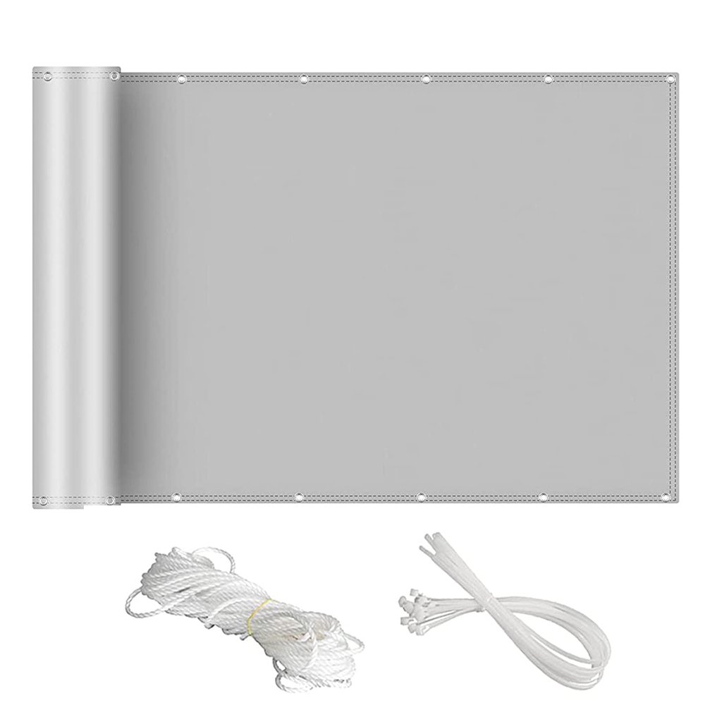 QIAOH Balcony Privacy Screen 70 x 900 cm, Wind and Sun Protection, with Copper Grommets, Nylon Cable Ties and Cord