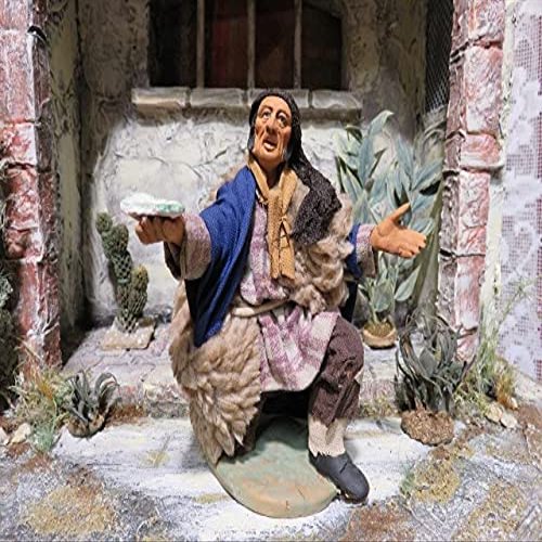 mitienda Made with Love Nativity Figures, Kneeling Beggars, 14/16 cm, Clay/Fabric