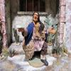 mitienda Made with Love Nativity Figures, Kneeling Beggars, 14/16 cm, Clay/Fabric view 1