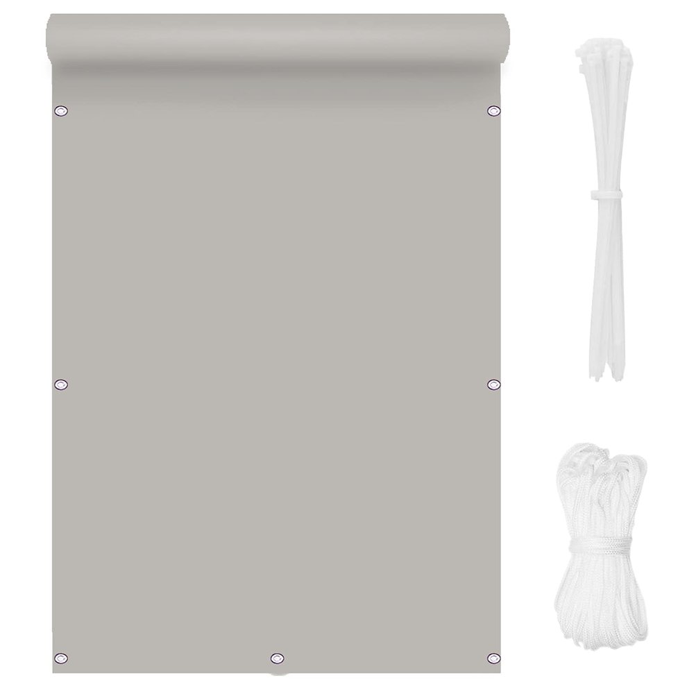 CHBIN Balcony Privacy Screen 1.3 x 10 m, Light Gray