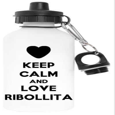 Capzy Keep Calm And Love Ribollita Free-of-Harmful-Substances White Aluminum Water Bottle for Outdoors