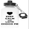 Capzy Keep Calm and Love Choco Pie Non-Toxic White Aluminum Water Bottle for Outdoors view 1