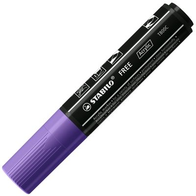 STABILO FREE Acrylic Marker T800C Chisel Tip 4–10 mm, Single Marker, Violet